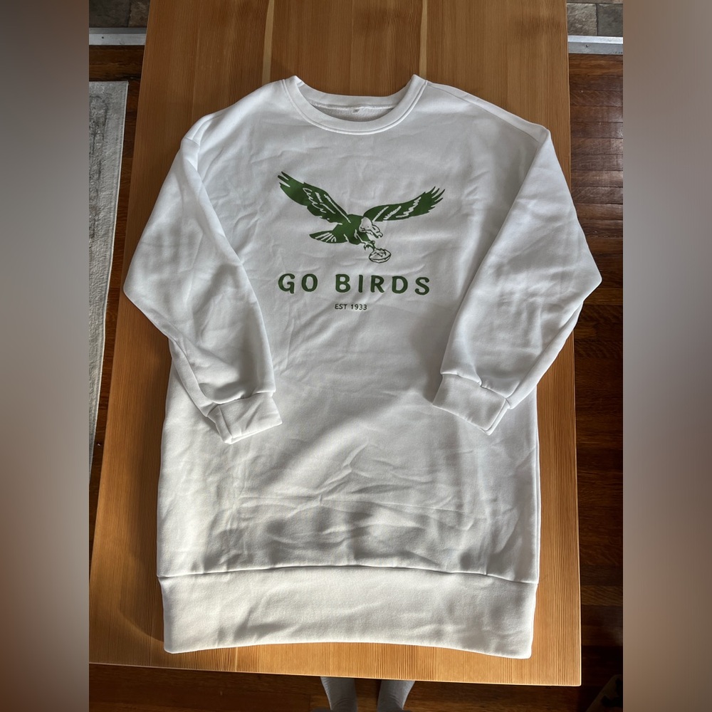 No one like us ... We don't care! S | White | Go Birds | Sweater Dress